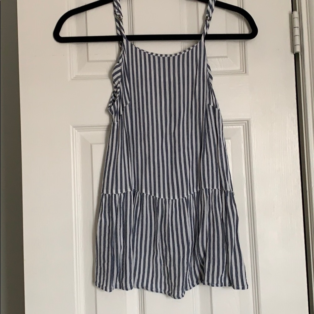 Blue and White Tank
